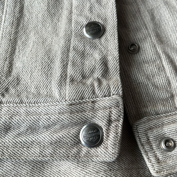 NWT Harley Davidson thick denim jacket size s beige - Picture 3 of 14